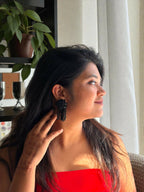 Inhanns Handmade Crystal Water Fall Earrings - Short - Navy Blue - Distacart