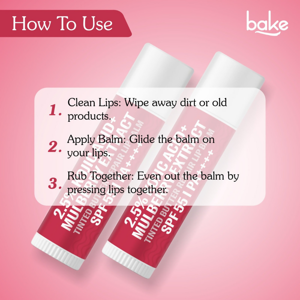 Bake 2.5% Kojic Acid Mulberry Extract Tinted Butter Brightening Lip Balm SPF 55 PA++++ - Distacart
