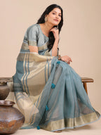 Shree Shyam Fashion Seoul Sea Green Organza Saree