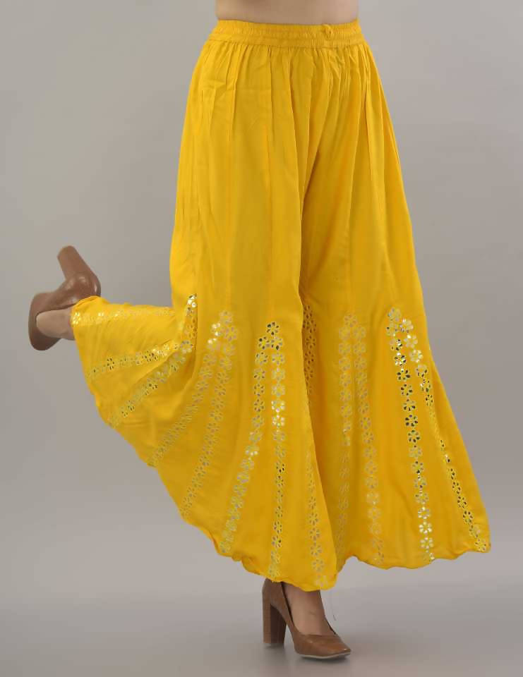 Mominos Fashion Yellow Mirror Palazzo