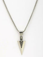NVR Men's Arrow Shaped Silver Plated Pendant with Chain - Distacart
