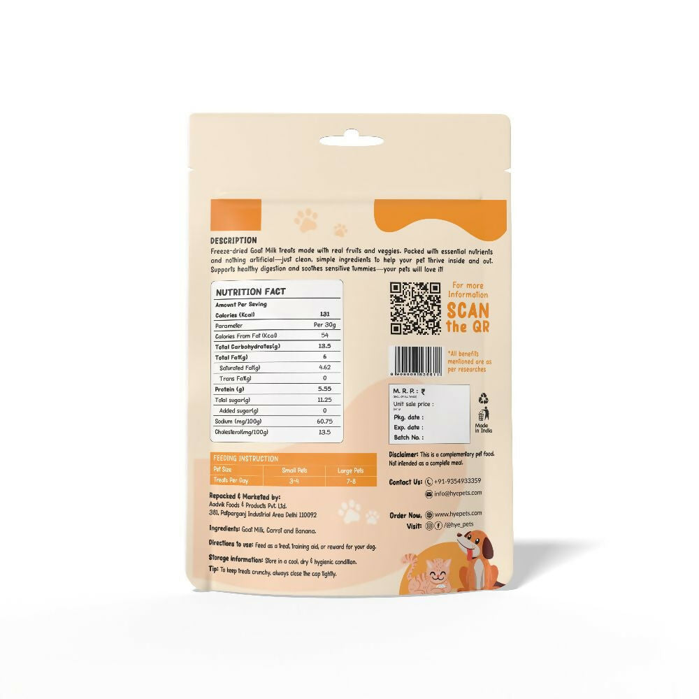 Hye Pets Super Treats For Super Pets – Freeze Dried Treats Made With Goat Milk, Carrot & Banana - Distacart