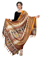 Vamika Mustard Latest Printed Khadi Bhagalpuri Dupatta