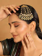 Nuyug 22K Gold-Plated Kundan Studded Jhumar Paasa Statement Head Jewellery - Distacart