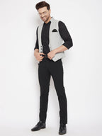 Even Apparels Grey Merino Men Woven Nehru Jacket - Distacart