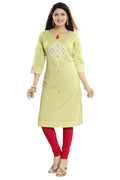 Snehal Creations Easy Breezy Liril Green Cotton Printed Tunic - Distacart