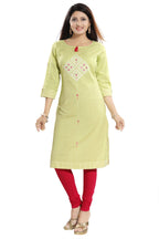 Snehal Creations Easy Breezy Liril Green Cotton Printed Tunic - Distacart