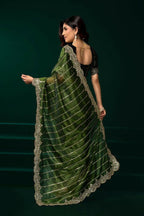 Joban Fashion Green Net Party Wear Sarees - Distacart