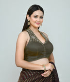 Joban Fashion Women's Dark Green Embroidered Stitched Blouse - Distacart