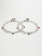 NVR Women's Set of 2 Silver-Plated Kada Anklets - Distacart