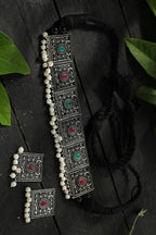 Mominos Fashion Johar Kamal Statement Silver-Plated Brass Finish Kundan/Pearls Choker For Women (Multi) - Distacart