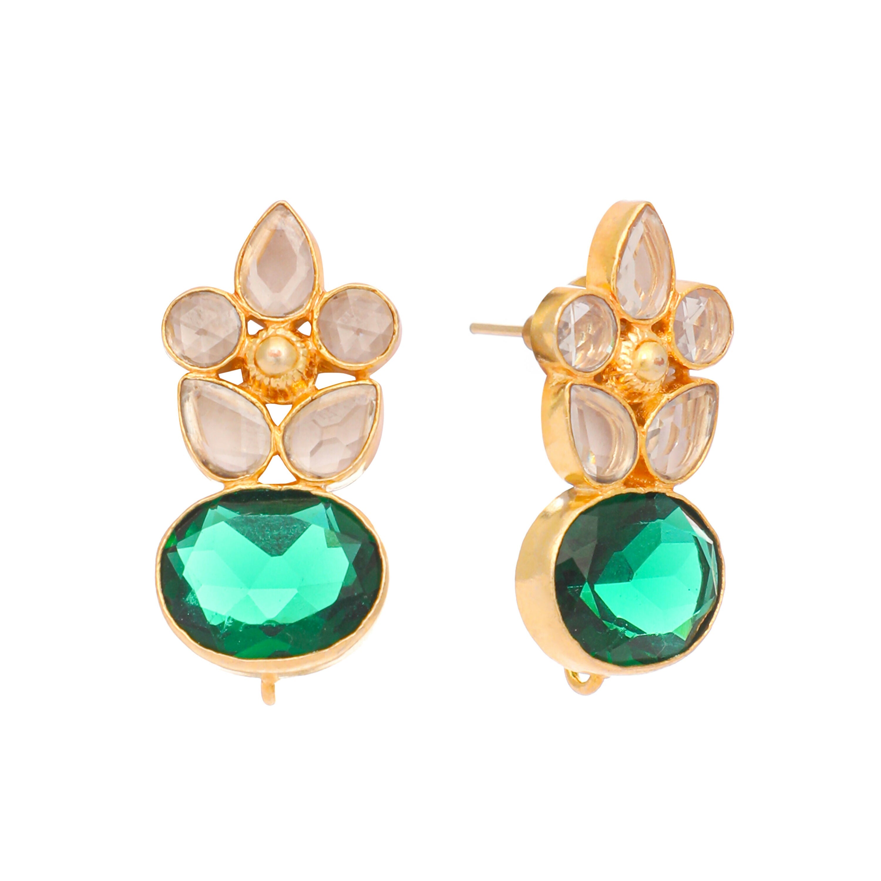 Nuyug 22K Gold Plated Verdant Bloom Studs - Distacart