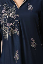 Joban Fashion Navy Cotton Rayon Kurta Set