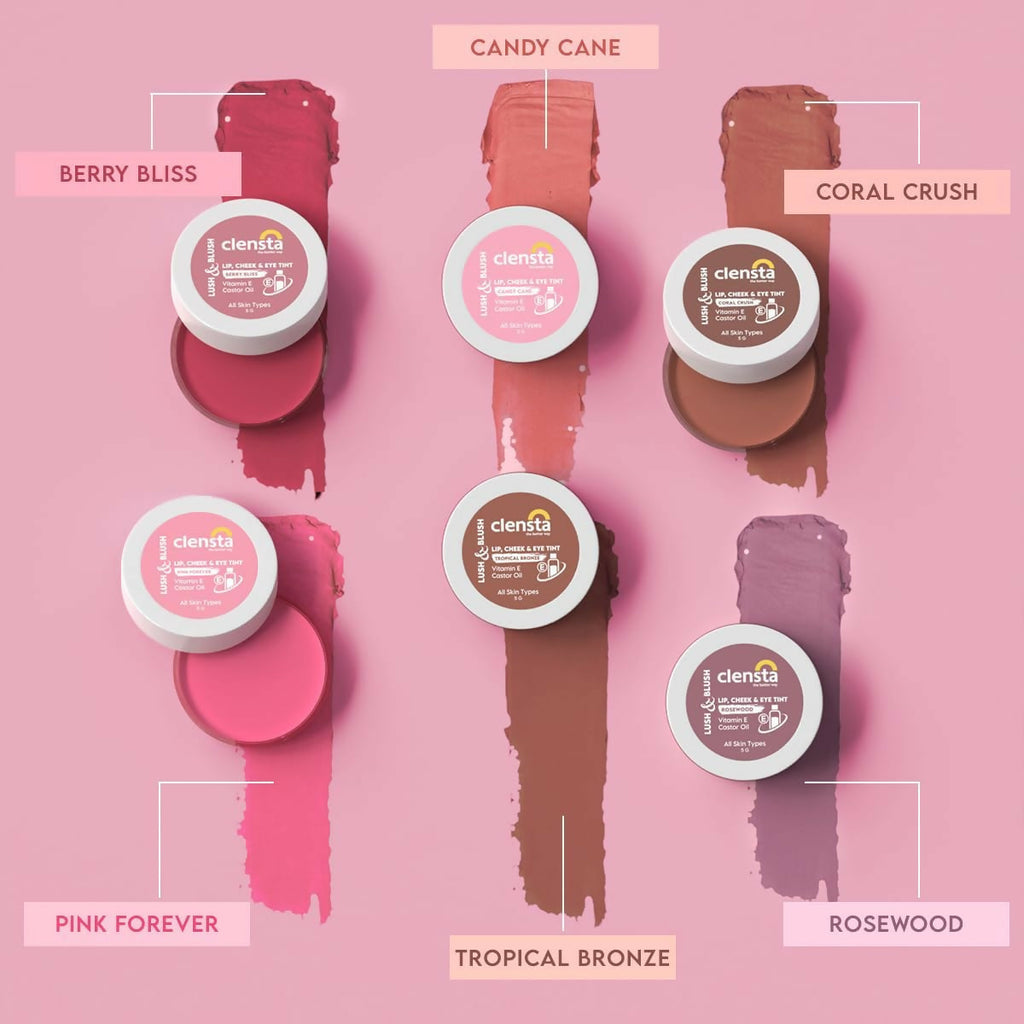 Clensta Lip Cheek Tint - Pink Forever, with Goodness of Vitamin E & Castor Oil - Distacart