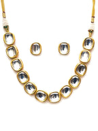 Kundan Choker with Studs Jewellery Set (Gold) - Ruby Raang