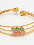 NVR Women's Gold-Polished CZ Stone-Studded Cuff Bracelet - Distacart