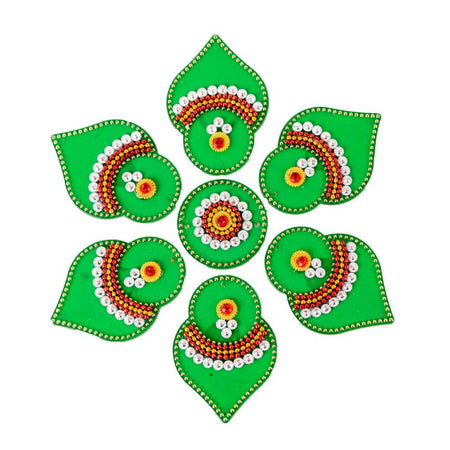 Kundan HandiKrafts Designer Double Layered Rangoli Green (Baby)