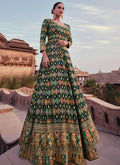 Vastranavya Traditional Faux Georgette Embroidered Sequence work Anarkali Gown