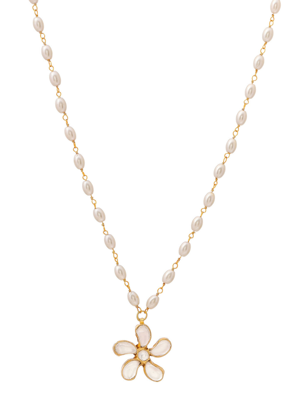 Ruby Raang Gold Flower Kundan Necklace