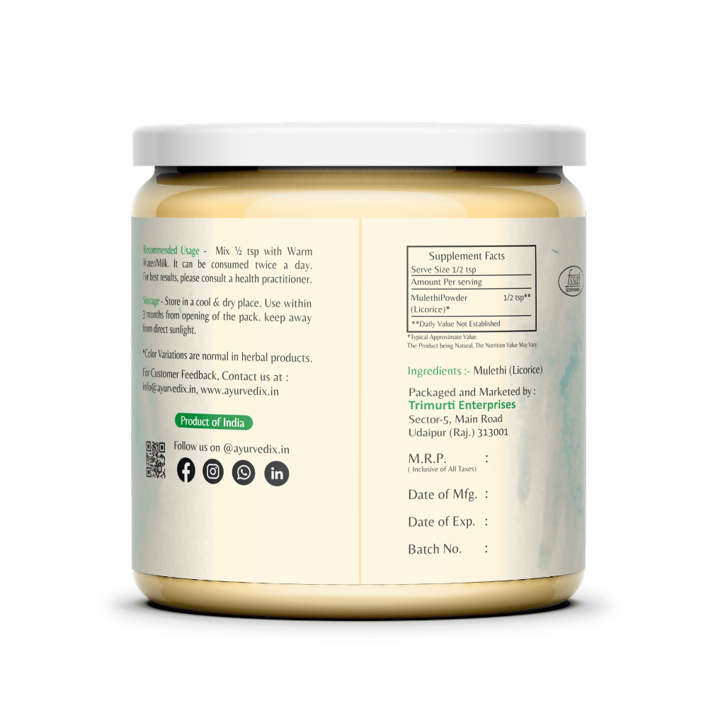 Ayurvedix Organic Mulethi Powder - Distacart