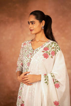 Joban Fashion Green Pink Hand Block Printed Cotton Suit Set - Distacart