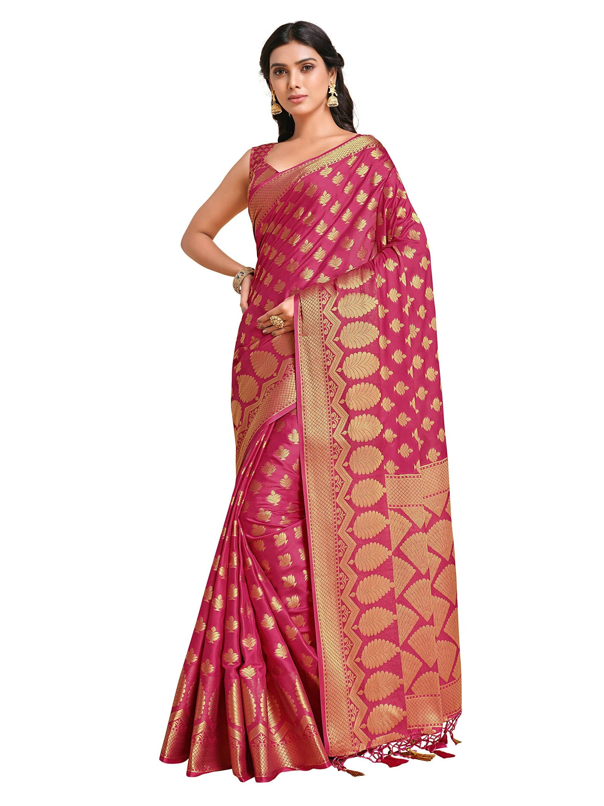 Mimosa Women's Mysore Silk Pink Saree - Distacart