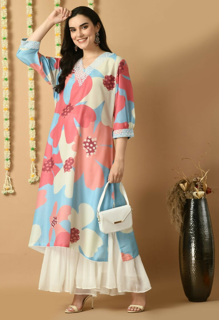 Joban Fashion Print Maslin Kurta Set