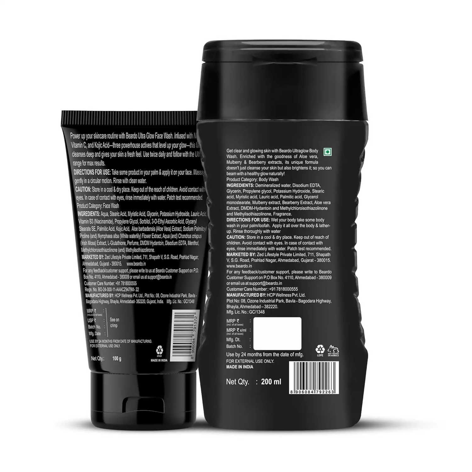 Beardo Ultra Glow Bodywash & Facewash Duo Kit Hydrated and Refreshing Skin