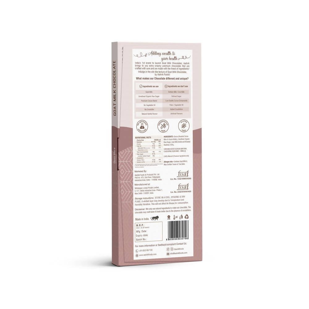 Aadvik Goat Milk Chocolate - Roasted Hazelnut - Distacart