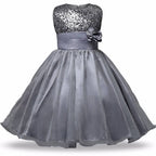 Asmaani Baby Girl Grey Color Satin A-Line Maxi Full Length Dress (AS-DRESS-22049)