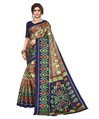 Vamika Navy Blue Printed Art Silk Saree