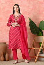 Joban Fashion Rani Premium Pure Viscose Print Dola With Handwork Kurta Set