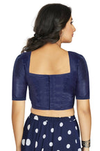 Aastha Fashion Women's Navy Blue Art Silk Designer Traditional Readymade Blouse