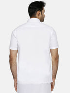 Ramraj Cotton Mens Half Sleeve Formal 100% Cotton White Shirt
