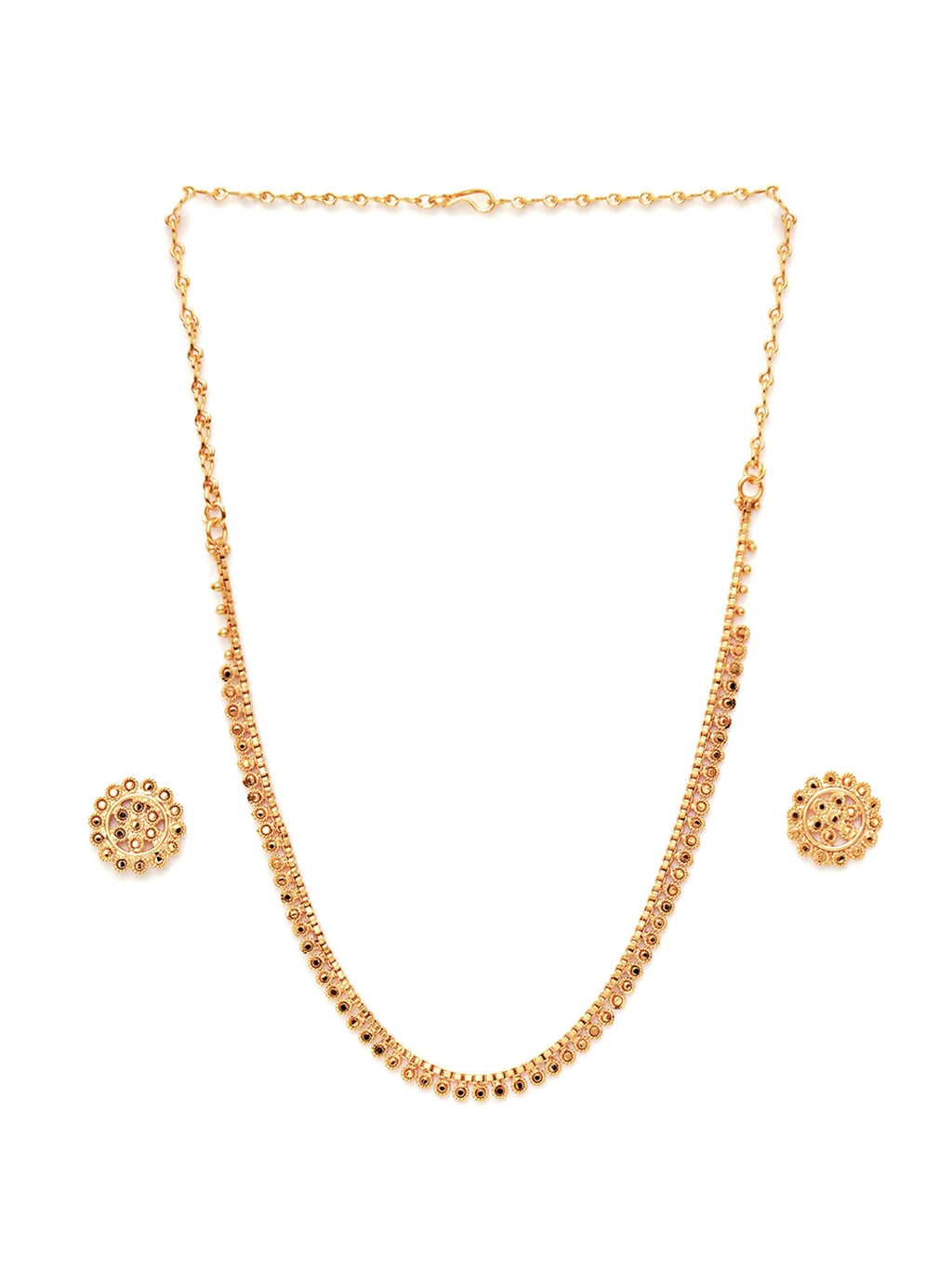 Gold plating jewellery set (Gold) - Ruby Raang