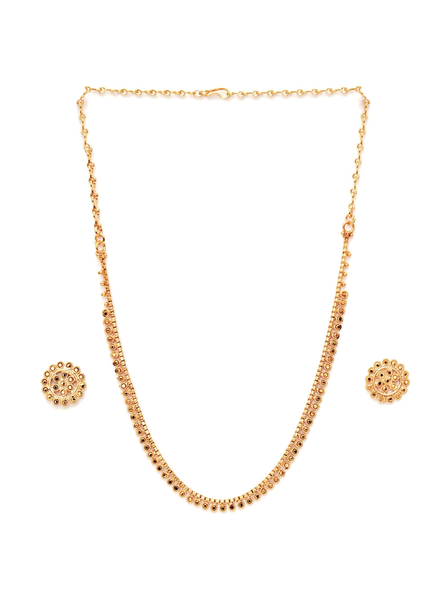 Gold plating jewellery set (Gold) - Ruby Raang