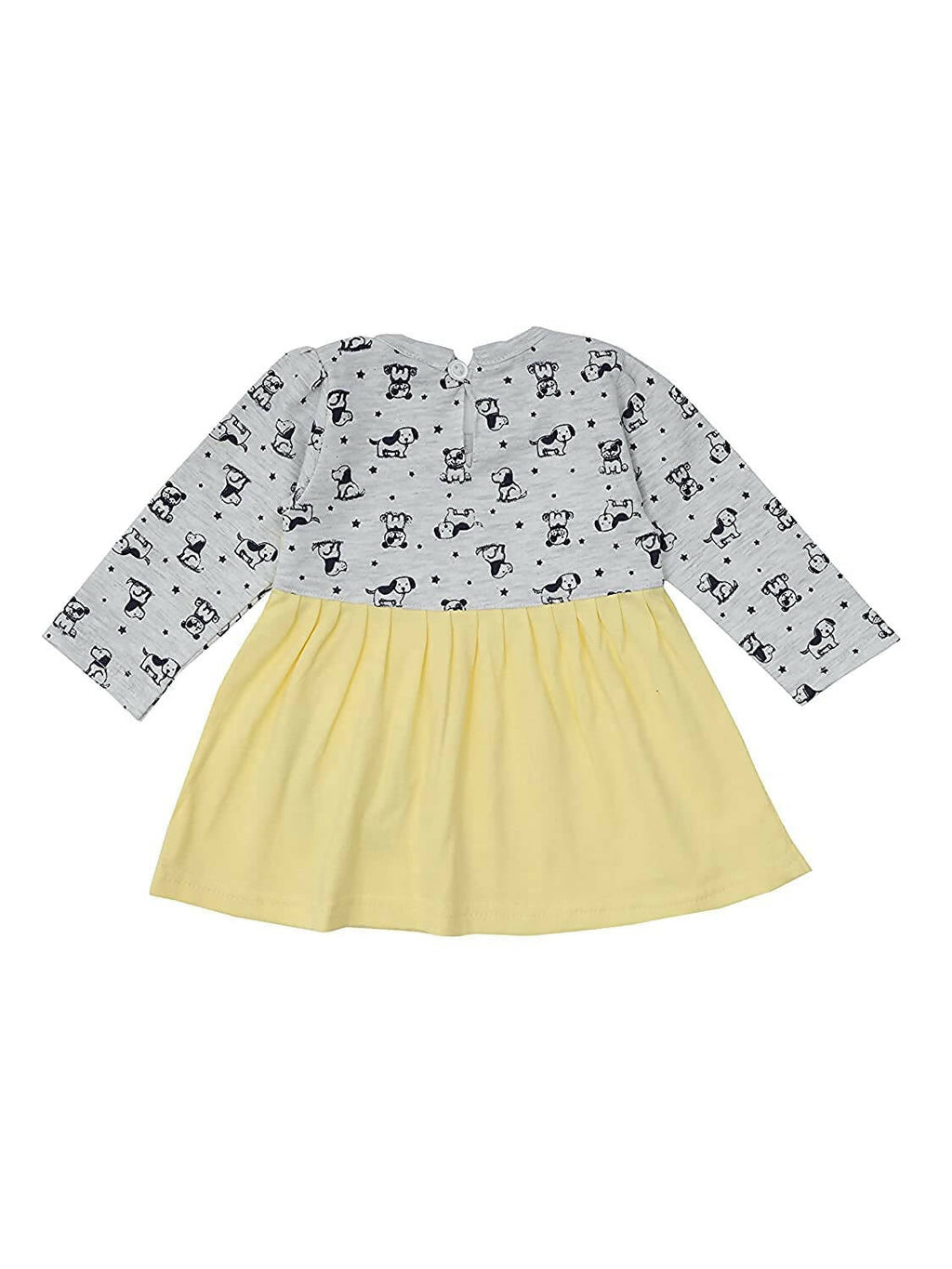 NammaBaby Baby Girl's A-Line Mini Frock Dress - Yellow Grey