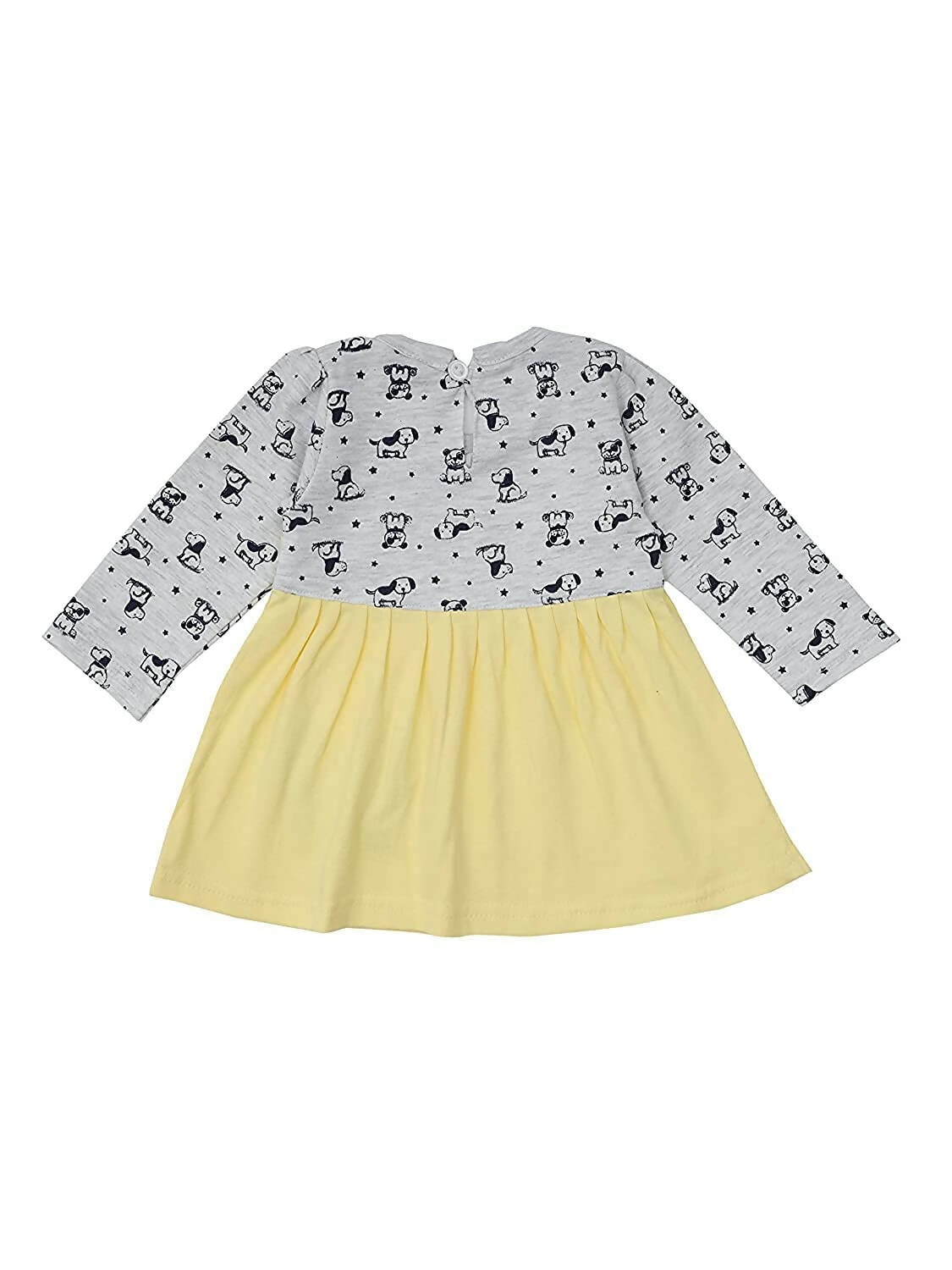 NammaBaby Baby Girl's A-Line Mini Frock Dress - Yellow Grey