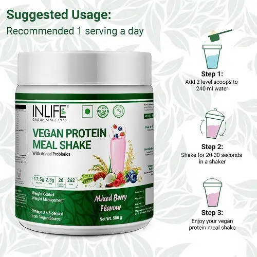 Inlife Vegan Protein Meal Shake Mixed Berry Flavour