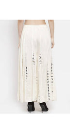 Mominos Fashion White Mirror Palazzo