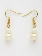 NVR Women Gold Plated White Pearl Necklace With Earrings - Distacart