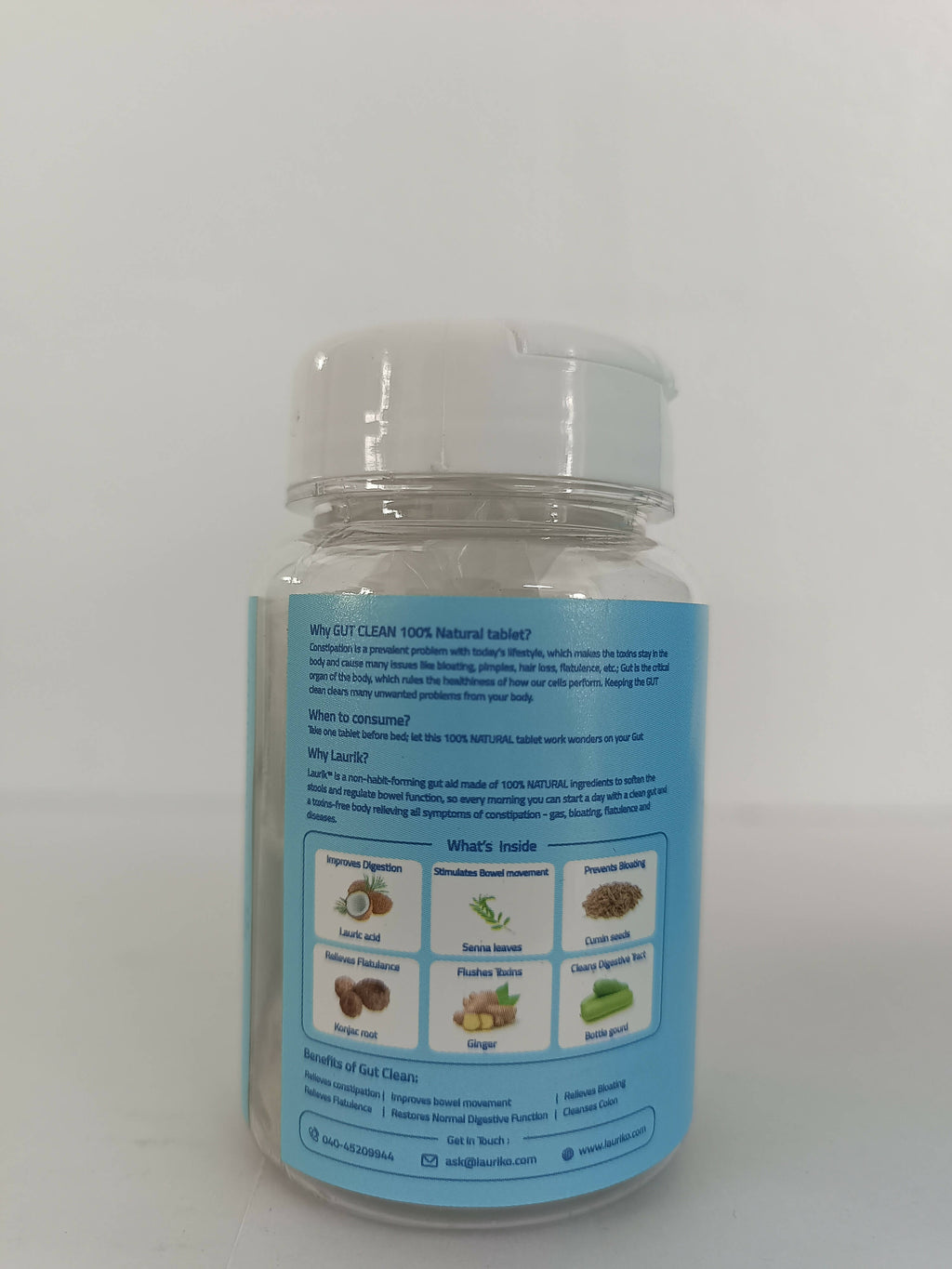 Laurik Gut Clean Tablets For Constipation Relief And Digestive Health - Distacart