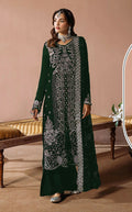 Anaita Green Velvet Suit with Embroidery Sequence Work - Distacart
