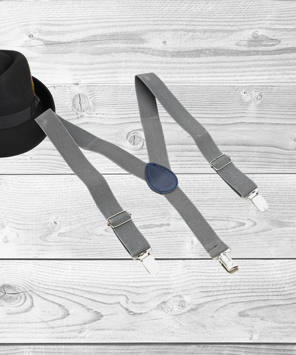 Manet Boys Solid Suspenders - Grey
