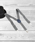 Manet Boys Solid Suspenders - Grey
