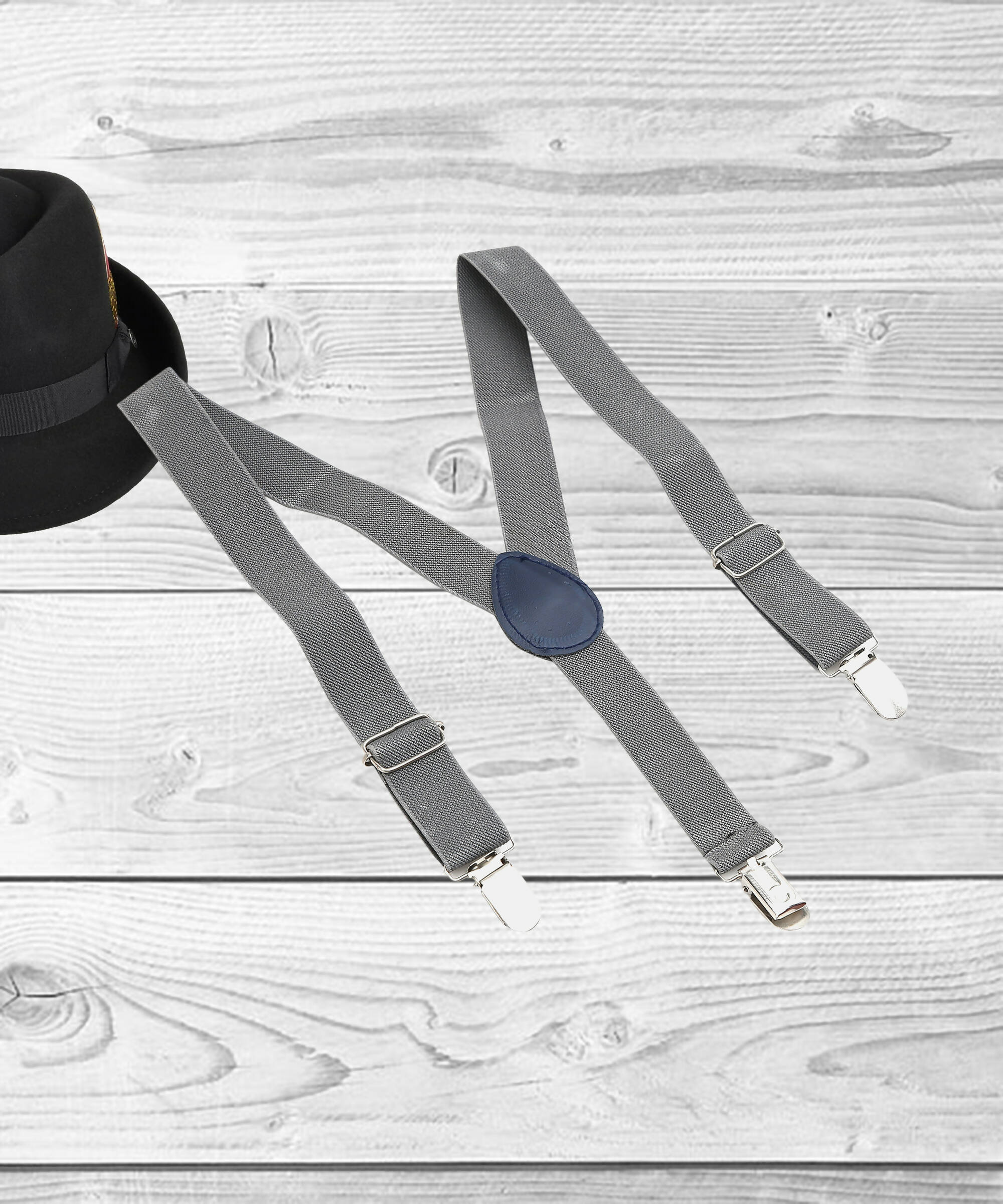 Manet Boys Solid Suspenders - Grey