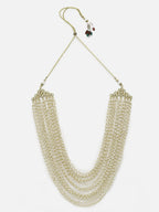 Gold-Toned White Gold-Plated Pearls Layered Handcrafted Necklace - Ruby Raang - Distacart