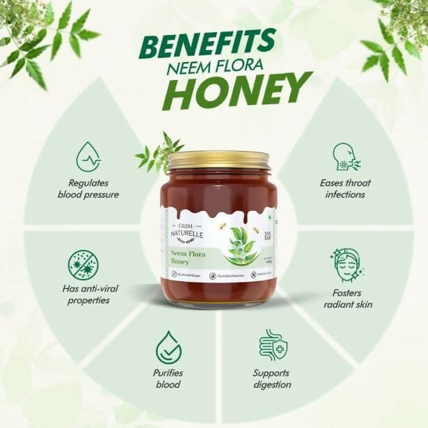 Farm Naturelle Neem Flora Honey – Pure, Raw & Natural Honey for Health