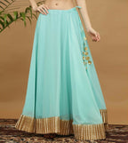 Joban Fashion Turquoise Georgette Lehenga Set