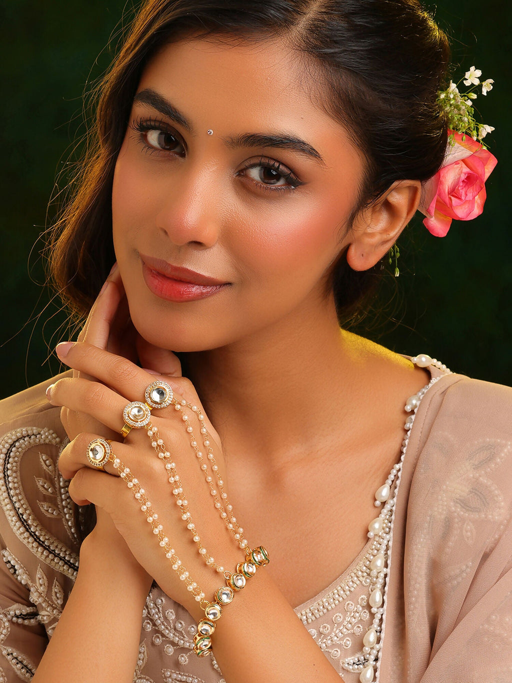 Ruby Raang Noor-E-Pearl Hand Harness - Distacart